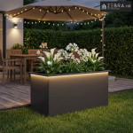 Vrtna posuda za sadnju s LED svjetlom Crna 50 x 100 x 48 cm - Crna 50