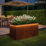 Vrtna posuda za sadnju s LED svjetlom Rđa 50 x 100 x 48 cm - Otporni č