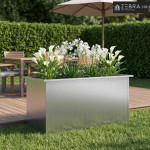 Vrtna posuda za sadnju s LED svjetlom Srebrna 50 x 100 x 48 cm - Pocin