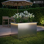 Vrtna posuda za sadnju s LED svjetlom Srebrna 50 x 80 x 48 cm - Pocinč