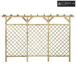 Vrtna rešetkasta ograda s pergolom 300x50x200 cm od borovine