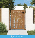 Vrtna vrata 105 x 155 cm od čelika COR-TEN s uzorkom bambusa - NOVO