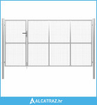 Vrtna vrata Čelik 350x200 cm Srebrna - NOVO