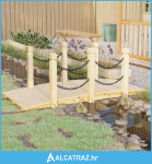 Vrtni most s lančanim ogradama 150x67x56 cm masivno drvo smreke - NOVO