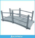 Vrtni most sivi 140 x 60 x 56 cm od masivne jelovine - NOVO