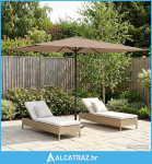 Vrtni Parasol s Podnožjem 200 x 300 cm Poliester Pravokutni - NOVO