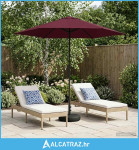 Vrtni Parasol s Podnožjem 230 x 230 cm Poliester Pravokutni - NOVO