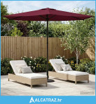 Vrtni Parasol s Podnožjem 270 x 270 cm Poliester Pravokutni - NOVO
