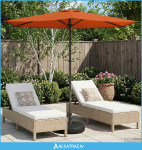 Vrtni Parasol s Podnožjem 270 x 270 cm Poliester Pravokutni - NOVO