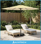 Vrtni Parasol s Podnožjem 300 x 300 cm Poliester Pravokutni - NOVO