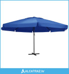 Vrtni suncobran s aluminijskim stupom 600 cm azurnoplavi - NOVO
