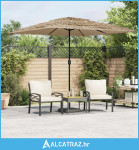 Vrtni suncobran s čeličnom šipkom smeđi 248x248x248 cm - NOVO