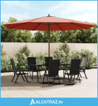 Vrtni suncobran s drvenim stupom terakota 400x273 cm - NOVO