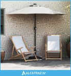 Vrtni suncobran Pijesak 294 x 150 x 223 cm Poliester i čelik - NOVO