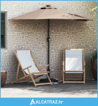 Vrtni suncobran Sivo-smeđa 294 x 150 x 223 cm Poliester i čelik - NOVO