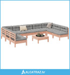 10-dijelni set vrtnih sofa s jastucima masivnog drva duglazije - NOVO