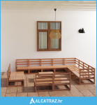 13-dijelna vrtna garnitura od masivne borovine boja meda - NOVO