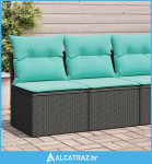 2-dijelni set vrtnih sofa s jastucima crni od poliratana bagrem - NOVO