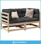 2-dijelni set vrtnih sofa od masivne borovine - NOVO