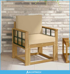 2 Komad Set vanjskih sofa Poliester Bijela i Bež - NOVO