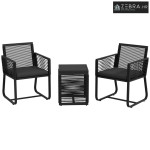 3-dijelni bistro set za balkon i terasu, otporan na vremenske uvjete,