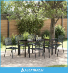 3-dijelni set vrtne blagovaonice od čelika antracitne boje - NOVO