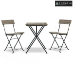3-dijelni sklopivi bistro set od poliratana sivi - Siva