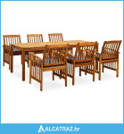 3058092 7 Piece Garden Dining Set with Cushions Solid Acacia Wood (459