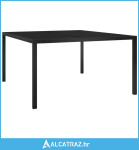 313099 Garden Table 130x130x72 cm Black Steel and Glass - NOVO