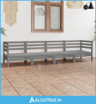 4-dijelna vrtna garnitura od masivne borovine siva - NOVO