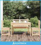 4-dijelni vrtni blagovaonski set od masivne borovine - NOVO