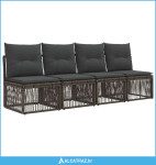 4-sjedala sofa 4 pcs 4-Broj sjedala Siva poliratan - NOVO