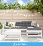 5-dijelna vrtna garnitura bijela od masivne borovine - NOVO