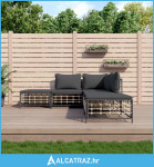 5-dijelna vrtna garnitura od poliratana s jastucima antracit - NOVO