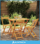 5 dijelni sklopivi bistro set od punog drveta akacije - NOVO