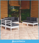 6-dijelna vrtna garnitura s jastucima od masivne borovine - NOVO