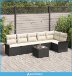 6-dijelni set vrtnih kauča s jastučićima smeđi poli ratan - NOVO