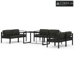 7-dijelna vrtna garnitura s jastucima aluminijska antracit - 6x kutna