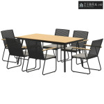 7-dijelni metalni blagovaonski set za 6 osoba, blagovaonski stol sa 6