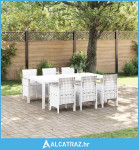 7-dijelni set za objedovanje u vrtu s jastučićima bijeli poli ratan -