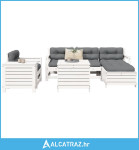 7-dijelni set vrtnih sofa bijeli od masivne borovine - NOVO