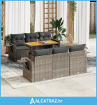 7-dijelni set vrtnih sofa sivi od poliratana - NOVO