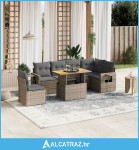 7-dijelni set vrtnih sofa sivi od poliratana - NOVO