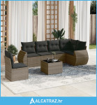 7-dijelni set vrtnih sofa sivi od poliratana - NOVO