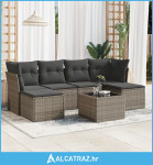 7-dijelni set vrtnih sofa sivi od poliratana - NOVO