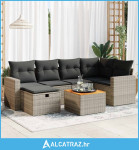 7-dijelni set vrtnih sofa sivi od poliratana - NOVO