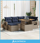 7-dijelni set vrtnih sofa sivi od poliratana - NOVO