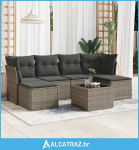 7-dijelni set vrtnih sofa sivi od poliratana - NOVO