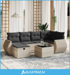 7-dijelni set vrtnih sofa svjetlosivi od poliratana - NOVO