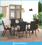 7-dijelni vrtni blagovaonski set crno-smeđi - NOVO